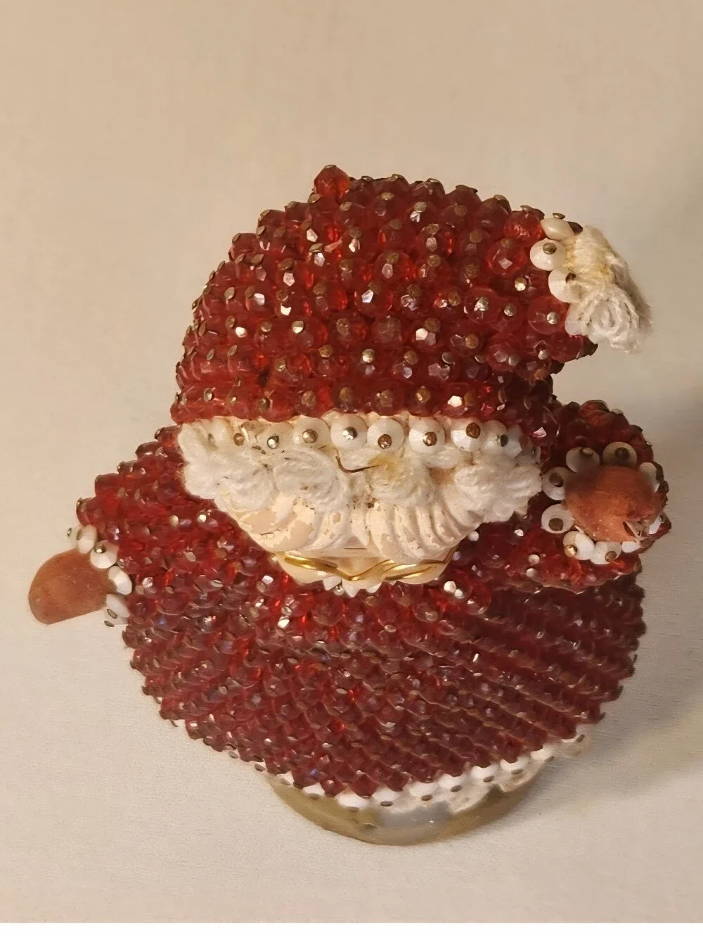 Vintage Flocked Push Pin Mrs Claus Christmas Decoration